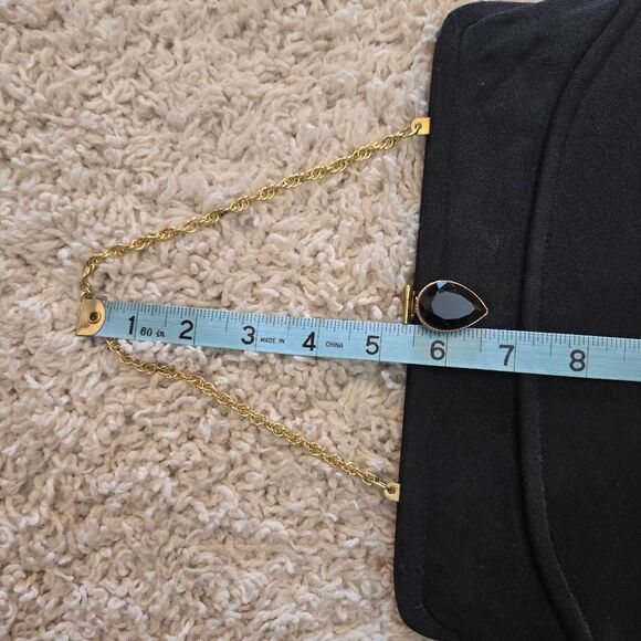 Vintage Black Clutch with Gold Chain - Picture 11 of 12